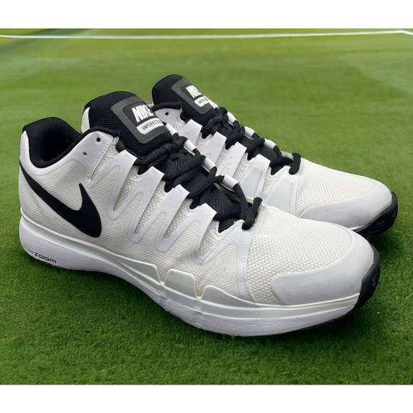Nike Zoom Vapor 9.5 Tour White Black Federer Rafa Tennis 631458 Mens Size 14